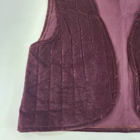 Sears Teens Boutique Burgundy Vest Size 10 Vintage Quilted - Picture 2 of 9